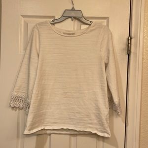 Loft white three quarter sleeve top